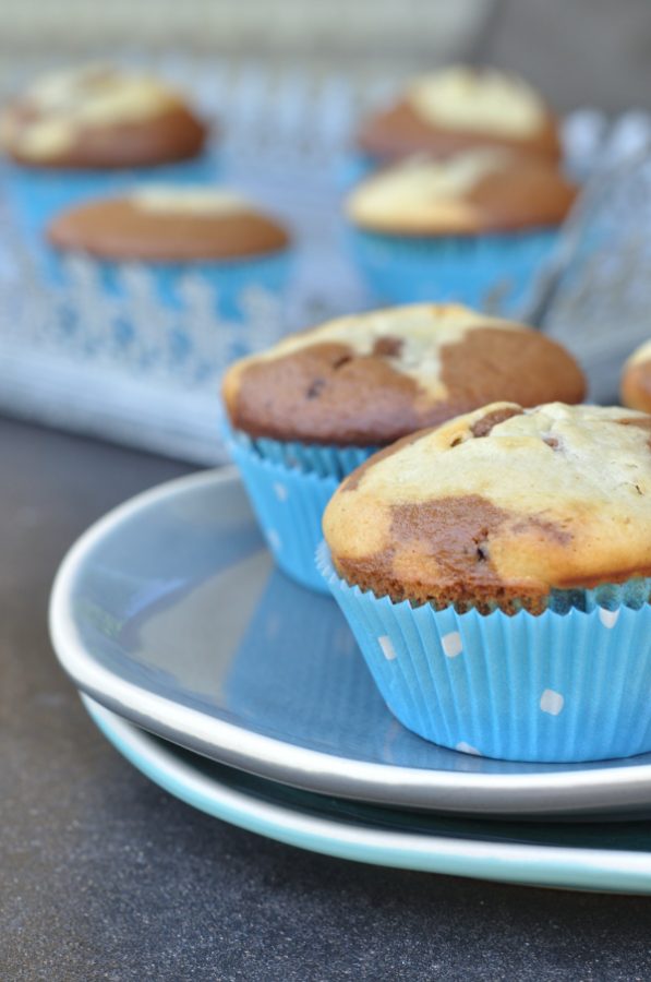 Rezept für sehr köstliche Cheesecake Muffins: perfekte Verbindung aus Cheesecakemasse und schokoladigen Muffins 