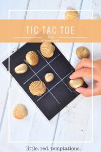 TIC TAC TOE mit Strandgut - Muscheln und Steinen - Kleines DIY